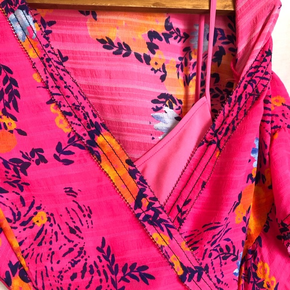 {Tanya Taylor} Kayla Floral Dress in Bright Pink - Picture 9 of 14